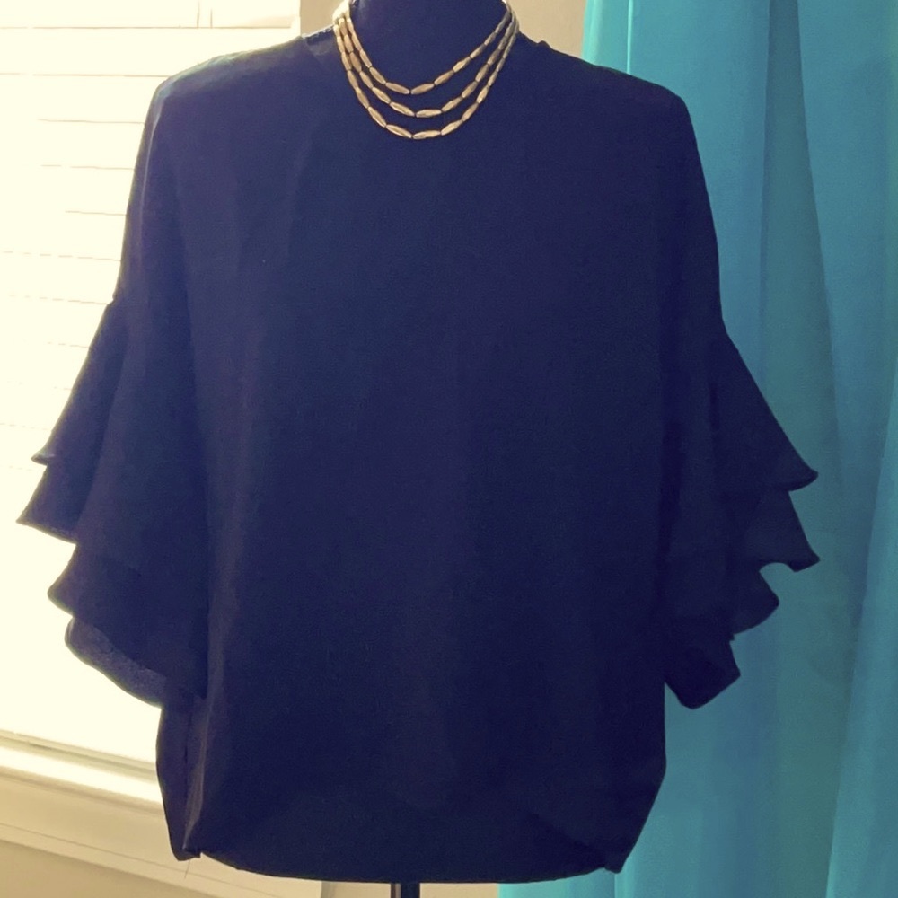 Zara flutter sleeve blouse